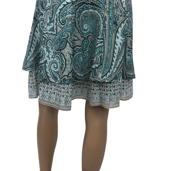 WHBM Paisley Print Flowy A-Line Tiered Mini Skirt Size 0 Fairycore Boho Y2K - Picture 5 of 8